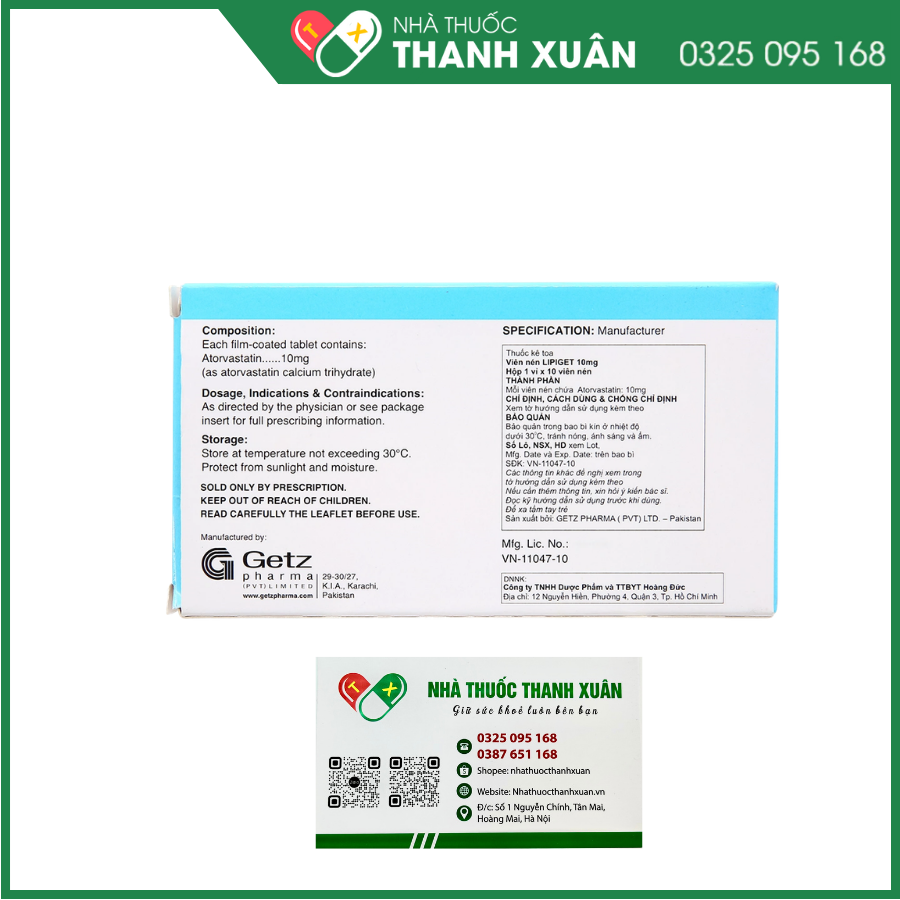 Lipiget 10mg trị rối loạn mỡ máu